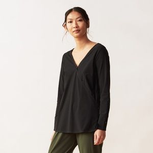 Aday - Blouse Double Breasted M.Long Suits You Blouse Black Size Small Versatile